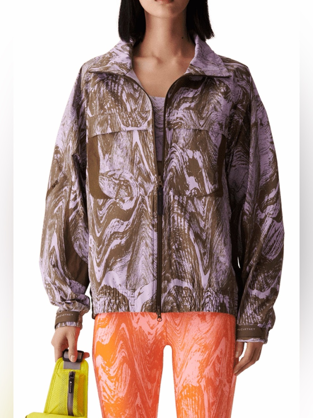 adidas by Stella McCartney TrueCasuals Moiré Wood Print Woven Track Jacket